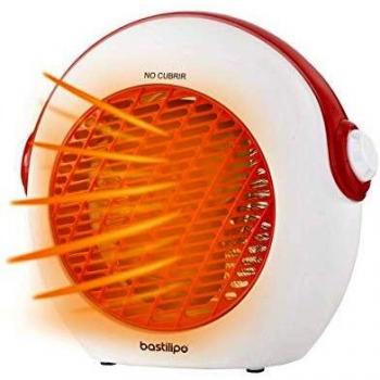 Bastilipo TERMOVENTILADOR - 1000/2000W - Muy silencioso, sistema de 7 aspas, Función de aire fresco para verano, dispositivo antivuelco, termostato regulable