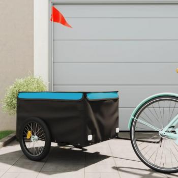 vidaXL Bike Trailer Black and Blue 45 kg Iron