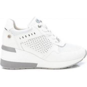 Zapatilla Xti Mujer Piel Sintética Nude con Cordón y Cuña 7cm