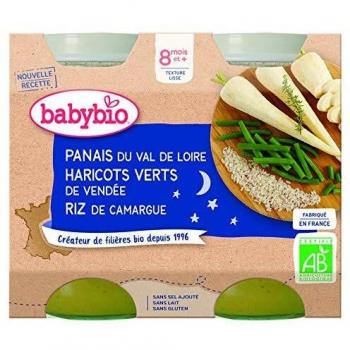 Puré de Panais, Haricots Verdes y Arroz Bio para Bebés +8 meses - 2x200g
