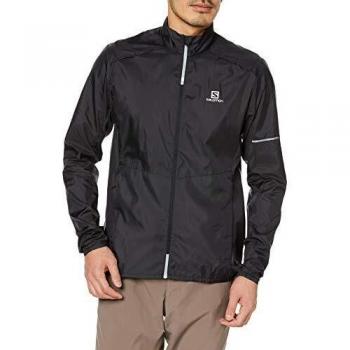 Salomon Chaqueta cortavientos, agile, tafetán, negro, hombre, talla: XL