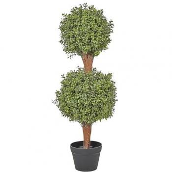 Planta Artificial Buxus Ball Tree 92 cm con Tronco de Madera y Hojas de Plástico para Interior y Exterior