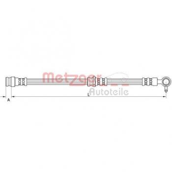 Latiguillo de freno delantero derecho METZGER 4111631 para Mazda CX-5
