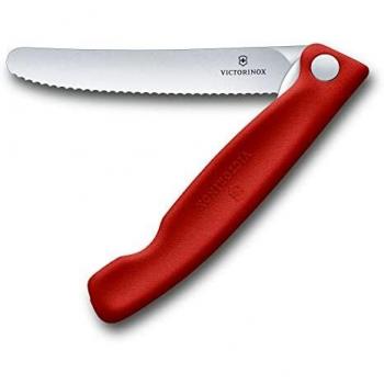 Victorinox Swiss Classic Cuchillo de pelar plegable e inoxidable, de plástico color rojo