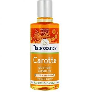 Natessance Aceite de Zanahoria 100ml - Aceite Facial y Bronceador Natural, Regenera y Nutre Piel Seca y Sensible