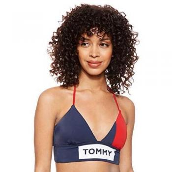 Tommy Hilfiger Longline Triangle Rp Parte de Arriba de Bikini, Rojo