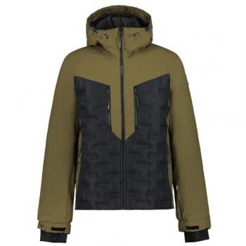 Chaqueta de hombre Icepeak Ferris Verde, impermeable, transpirable, con capucha ajustable, bolsillo frontal con cremallera, diseño ligero y cómodo