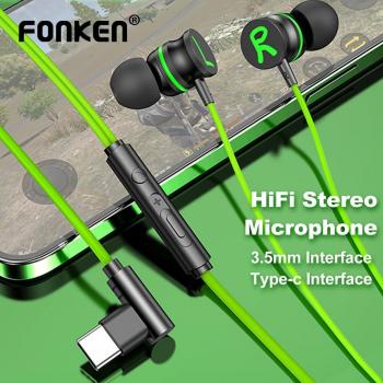 Auriculares Gaming Magnéticos Fonken Tipo C 3.5mm con Reducción de Ruido y Micrófono para Xiaomi y Huawei - Verde