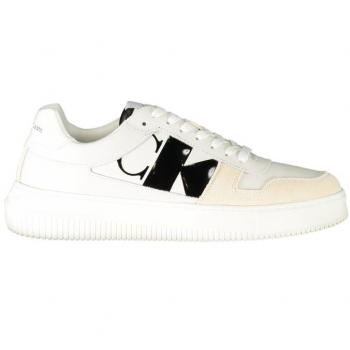 Calvin Klein Chunky Cupsole Mono Men's Shoes - White - Size 42 - Leather