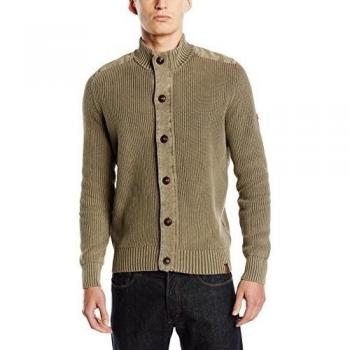 camel active STAND-UP CARDIGAN 1/1-chaqueta punto Hombre    Grün