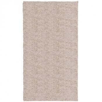 Alfombra peluda de pelo largo moderna PAMPLONA 60x110 cm color antracita, beige y crema, para sala de estar, dormitorio y salón