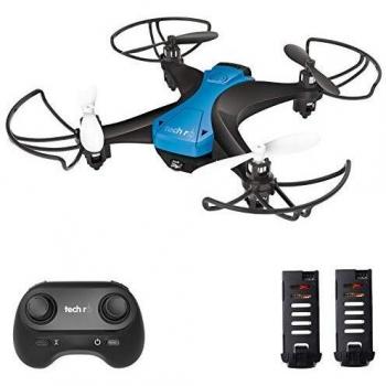 tech rc Mini Drone Fácil de Volar con Dos Baterías Función de Despegue / Aterrizaje de un Botón, Modo sin Cabeza Protectores 3D Flip 360 ° Buen Regalo para Niños y Principiantes