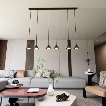 Lámpara colgante EMIBIG LIGHTING Elit, 6 luces, negra, metal, dimensiones h: 100 x l:116cm