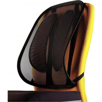 Fellowes Mesh Office Suites - Respaldo Ergonómico de Malla con Soporte Lumbar para Sillas, Mejora Postura y Alivia Dolor de Espalda - Certificado por FIRA, Color Negro