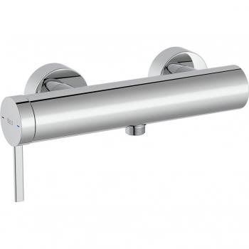 Grifo monocomando mezclador para ducha Roca Ona con diseño circular y acabado cromado