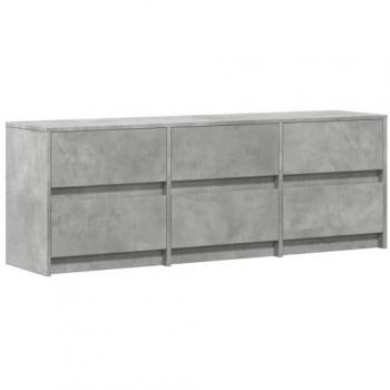 Mueble de TV LED de madera ingeniería gris hormigón 140x34x50 cm, soporte de TV, aparador de TV, mueble HiFi, banco de TV, armario de TV