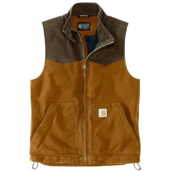Carhartt Montana Rugged Flex Relaxed Fit Duck Vest - Brown - Size L