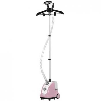 HOMCOM Plancha de Vapor Vertical 1800W con Depósito de 1,4L y Temperatura Ajustable en 11 Niveles, Barra Telescópica, Dimensiones 26x21,5x146 cm