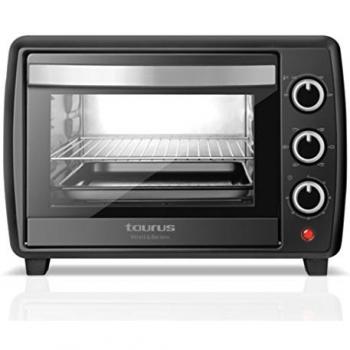 Horno Eléctrico Taurus Horizon 22 Plus, 1500W, Capacidad de 22L, con 4 Funciones de Cocción, Doble Cristal y Temporizador de hasta 60 Minutos - Color Gris