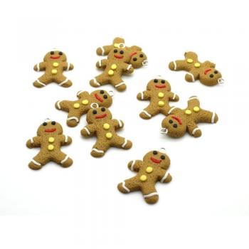 23 x 36 x 5 mm cuentas ilimitadas de arcilla polimérica gemas de galleta de jengibre, 10 unidades, Multi-color