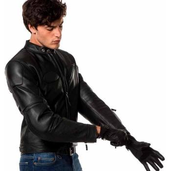 SPIDI Road Runner Chaqueta para Moto de Piel, Negro, 56