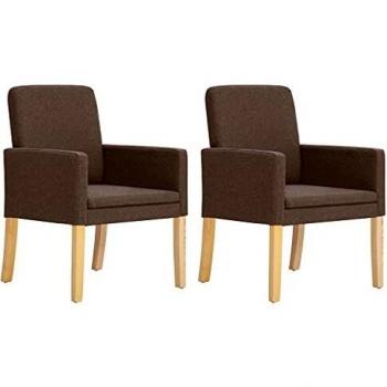SengentoStyle Fauteuils 2 st stof bruin