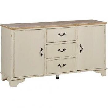 LOLAhome Aparador Beige y Natural Envejecido de Madera de Abeto de 150x46x80 cm