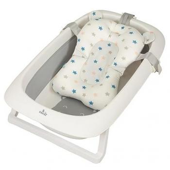 Bañera Plegable para Bebé Toral Eclipse con Cojín, Tapón Indicador de Temperatura y Patas Antideslizantes - Color Gris