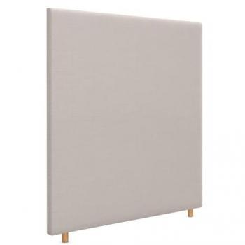 Cabecero Tapizado de Lino Natural Beige Hasta el Suelo con 8cm de Grosor para Cama Individual en Dormitorio Moderno