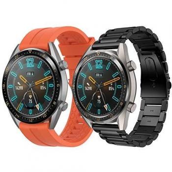 Supore Correa Compatible con Huawei Watch GT2 46mm/Watch GT 46mm/Watch GT Active/Watch 2 Pro/Honor Watch Magic/Galaxy Watch 46mm/Gear S3/Gear 2, Correa de Repuesto de Acero Inoxidable de 22 mm