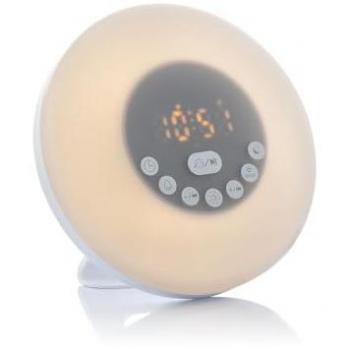 Despertador Digital Simulador de Amanecer Recargable con Altavoz, 12 Sonidos Predefinidos, Luz Natural y Control Táctil