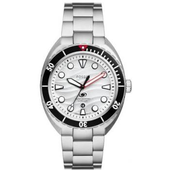 Fossil Breaker Stainless Steel Quartz Watch with Date, Unisex Design