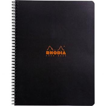 Cuaderno A4+ Rhodia 193109C - Líneas horizontales, casilla en la parte superior para título, margen - 22,5x29,7 cm, color negro
