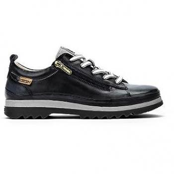 Zapatillas de mujer Pikolinos de piel con cordones y plantilla acolchada Memory Foam modelo Vigo W3W, color negro