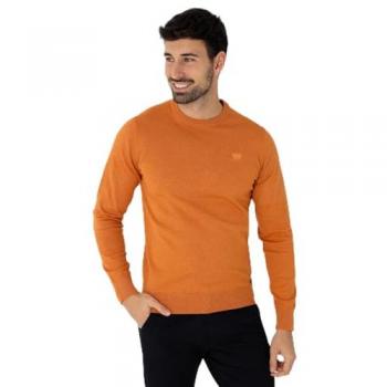 Jersey Básico de Punto Cuello Caja para Hombre con Logo Bordado Naranja Bendorff 2024