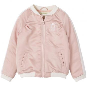 VERTBAUDET Bomber para niña de satén Bordado Rosa Claro Liso con Motivos 4-5 Anos, 108CM