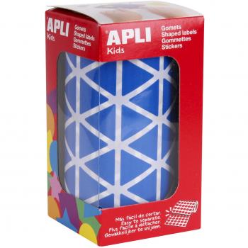 APLI Kids - Rollo de gomets triangulares 20,0 mm, color azul