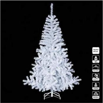 Árbol de Navidad Artificial Elegante Abeto Blanco 210 cm con Luces LED PVC