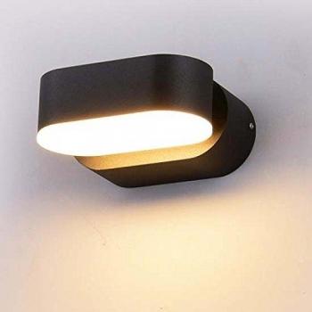 Lámpara LED de Pared Ovalada 6W Color Negro con Cabeza Orientable 4000K IP65