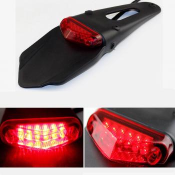 League&Co DRZ400 Guardabarros con foco trasero y Luz de freno, para moto, Universal, Enduro, todoterreno 