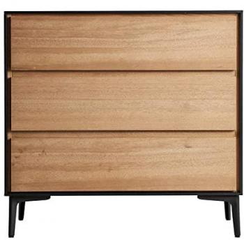 Cómoda Brussa de Madera DM en Color Negro/Natural - 85x40x81cm