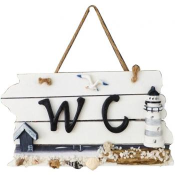 ULTNICE Placa de WC Nautica Decoracion Placa de Madera