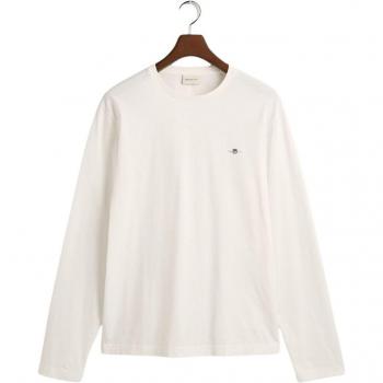 GANT Men's Regular Shield Long Sleeve T-Shirt - Eggshell, XL