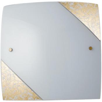 Plafón de techo de cristal estampado Paris Verre Or 3 luces doradas 40x40 cm