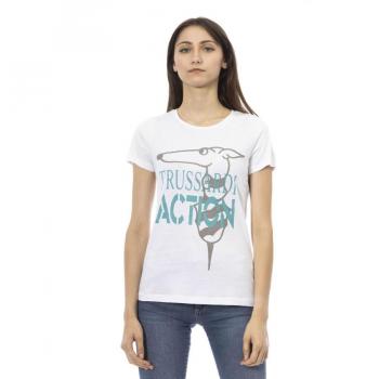 Trussardi Action White Cotton Tops & T-Shirt - S