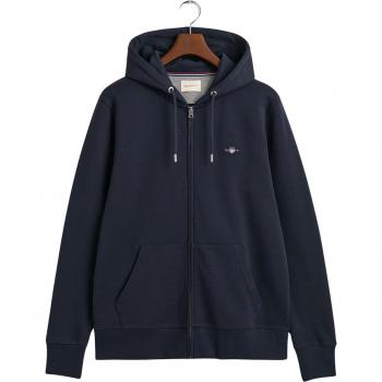 GANT Men's Regular Fit Full Zip Hoodie - Evening Blue - Size S