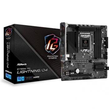 ASRock Z790M PG Lightning/D4 Micro ATX Motherboard, Intel Socket 1700, DDR4, PCIe Gen5x4 M.2, PCIe 4.0 x16, HDMI/DisplayPort, USB 3