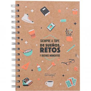 Libreta Espiral A5 Mr. Wonderful Siempre a Tope de Sueños, Retos y