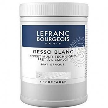 Lefranc & Bourgeois - gesso, aditivo para acrílico, preparador de superficie mate opaco, 500 ml, blanco