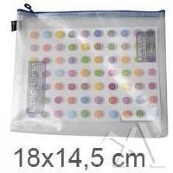 Bolsa Multiusos Transparente de 18x14.5cm con Cremallera Naranja